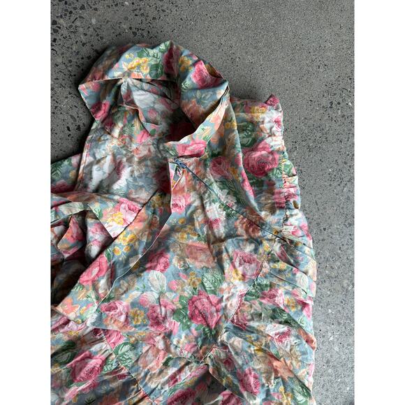Handmade Women's M/L Dress Pink Multicolor Floral Vintage Summer - Picture 3 of 3